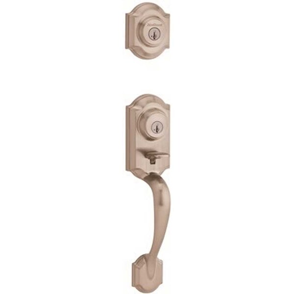 Montara Exterior Single Cylinder Handleset SmartKey W/ RCAL Latch and RCS Strike Satin Nickel Fini